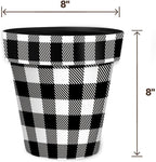 Briarwood Lane Black and White Buffalo Check Small Planter