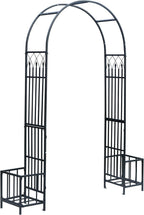 1. GO Steel Garden Arch with Plant Basket, 6'9" High x 3'9" Wide, Garden Arbor for Various Climbing Plant, Outdoor Garden Lawn Backyard