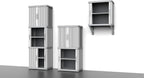 Terry, Rolling Space Cab 2, Indoor and Outdoor 2-Compartment Cabinet with Two Sliding Doors, 2 Adjustable Internal Shelves, Grey, in Recycled Plastic, Dimensions: 59x36x115 cm