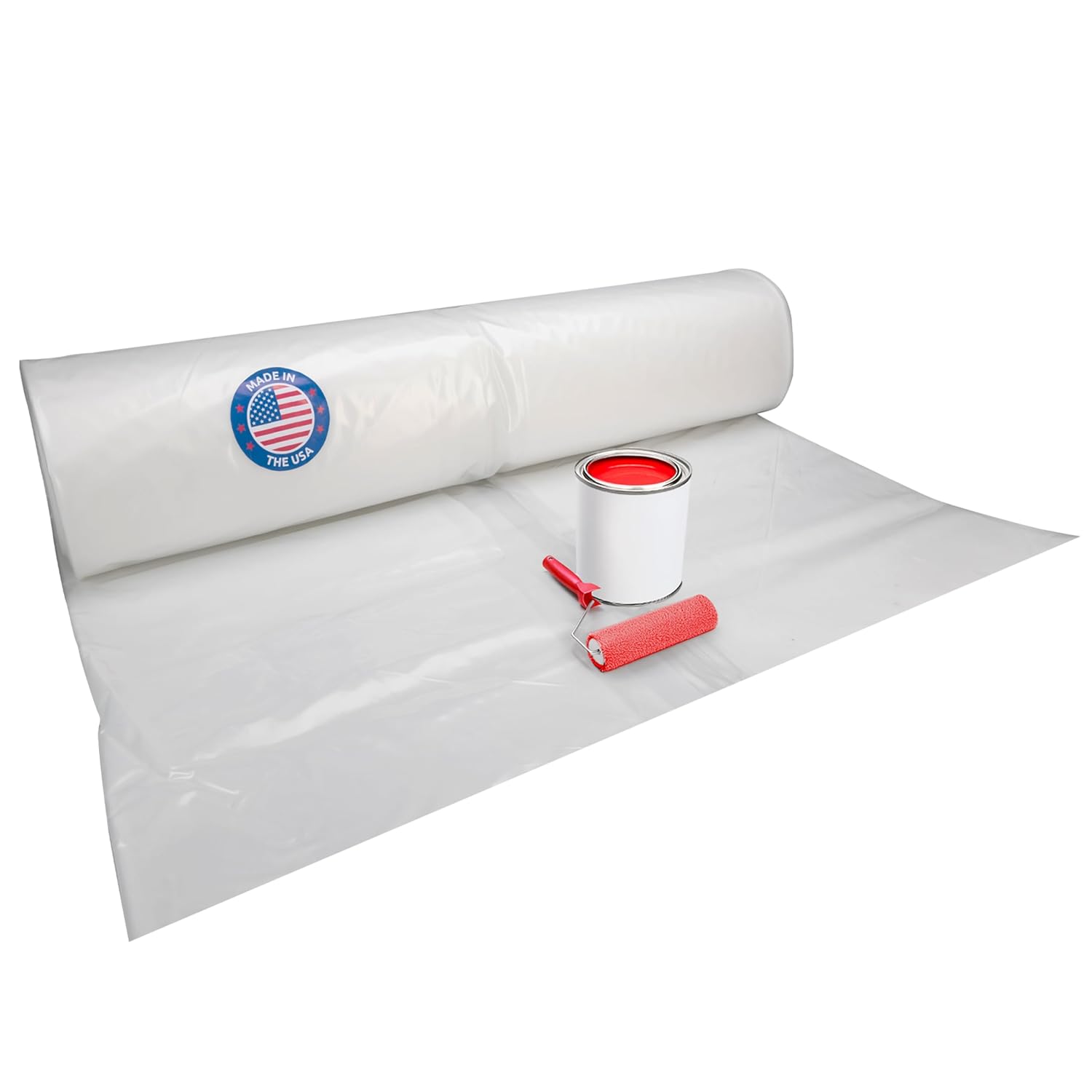 Plastic Sheeting 6 mil, 20' x 100' (2000 sq. ft.) - Semi-Clear Thick Plastic Covering for Construction & Painting - Durable LDPE Film Roll - Plastic Rolls Heavy Duty Outdoor by IDL Packaging