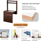Wall Mounted Shoe Changing Stool Space Saving Hidden Chair Wall Stools, with Handrail and Non-Slip Mat, Shoe Changing Stool for Entryway Hallway