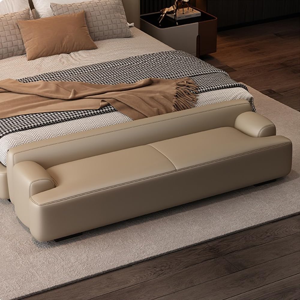 Modern Bedside Stool Living Room Minimalist Sofa Bedroom Rest Cloakroom Shoe Changing Entryway(Coffee,Medium)