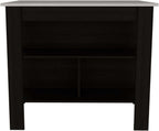Kitchen Island with Three Storage Shelves and Marble Finish | Three open storage shelves and marble effect surface for organized kitchen storage