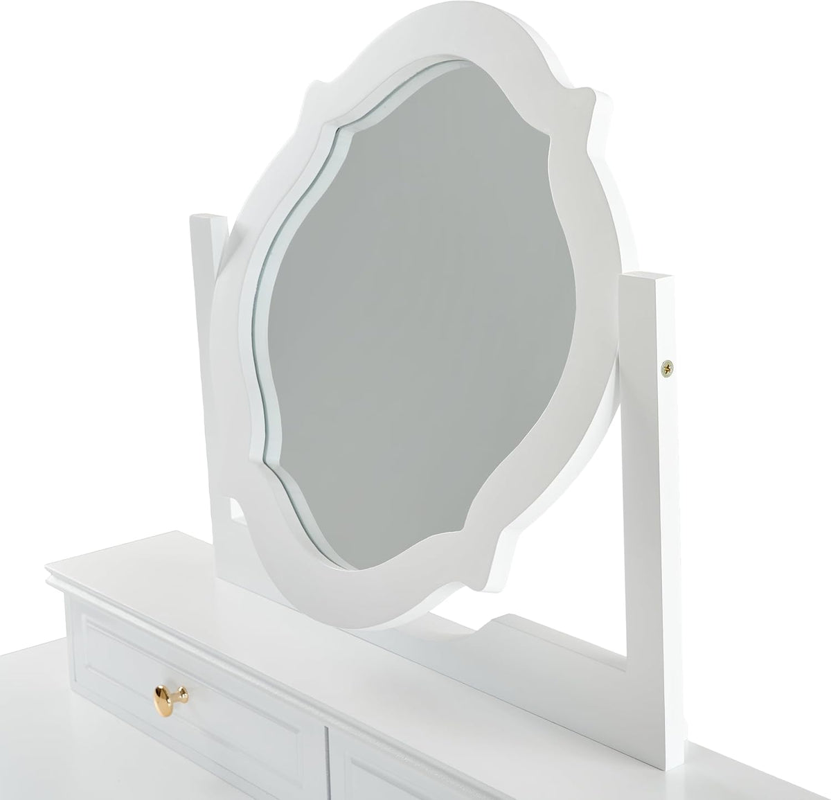 GOWE Vanity Table Set White Modern Contemporary Comfortable Upholstered for Living R...