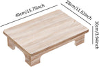 Wood Low Coffee Table Functional Stool for Meditation and Relaxation, Wood Color, 40x28x10cm