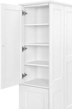 RUNNA 73.6" Tall Farmhouse Kitchen Pantry,Freestanding Large Capacity Storage Organizer with Customizable Shelves & Anti-Tip Safety - Perfect for Living Room & Home (White1)