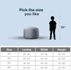 3 ft Bean Bag Chair, Bean Bag Chairs for Adults,3 Foot,Dark Grey | Memory Foam Filling,Beanbag Sofa for Living Room,Ultra Soft Velvet Cover,Convenient Pocket & Pull-Handle