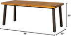 Devoko 6 Person Acacia Wood Dining Table for Kitchen,Natural | Farmhouse Kitchen Table for 6 for Indoor Outdoor Mesa De Comedor