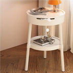 2 Tier Portable End Table, Decorative Side Table, PP Plastic Coffee Table, Modern Corner Table for Living Room, Bedroom, Balcony(Pink)