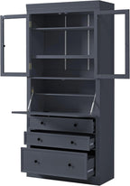 78" Tall Kitchen Pantry Cabinet with 3 Drawers, Large Wooden Kitchen Organizers Storage Cabinet Cupboard with Power Outlet and Adjustable Shelves for Dining Room, Living Room, Grey