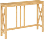 HOOBRO Narrow Console Table, Sofa Table for Entrance, 39.4" Long Entryway Behind Couch Table, Bamboo Hallway Table, Entryway Table, for Living Room, Foyer, Natural YL107XG01
