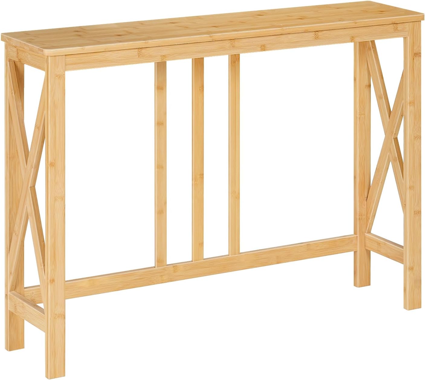 HOOBRO Narrow Console Table, Sofa Table for Entrance, 39.4" Long Entryway Behind Couch Table, Bamboo Hallway Table, Entryway Table, for Living Room, Foyer, Natural YL107XG01