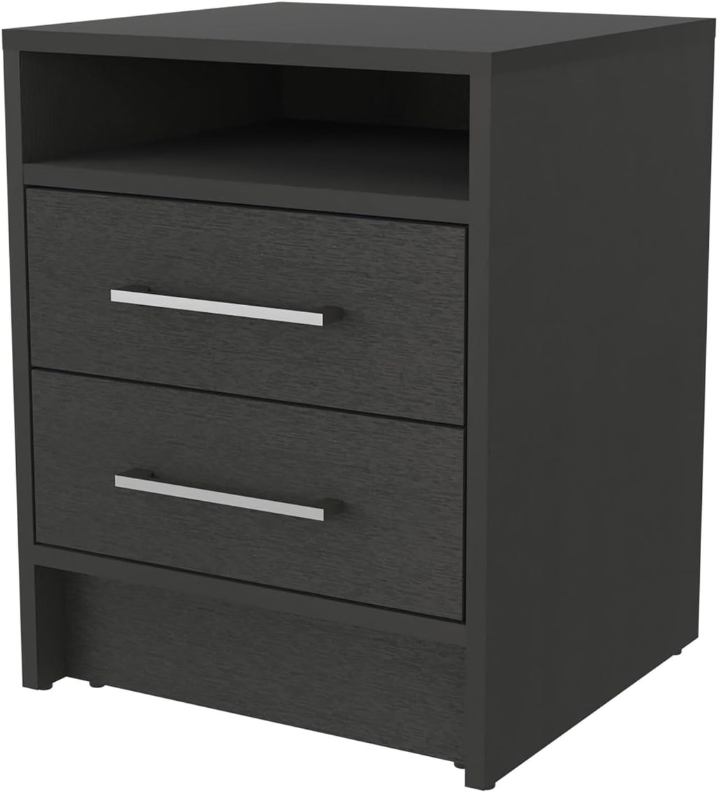 Philadelphia Nightstand, Two Drawers, Concealed Shelf,for Small Spaces