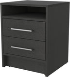 Philadelphia Nightstand, Two Drawers, Concealed Shelf,for Small Spaces