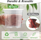 Transparent Nursery Pots 4Inch with Humidity Domes for Seeds Starting, Clear Plastic Plant Pots with Drainage Holes (4Inch, 30Pcs,Clear Pots with Lids)