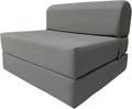 D&D Futon Furniture Sleeper Chair Folding Bed, Studio Sofa Guest Folded Mattress, High Density Foam (70 x 32 x 6, Gray)
