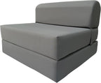 D&D Futon Furniture Sleeper Chair Folding Bed, Studio Sofa Guest Folded Mattress, High Density Foam (70 x 32 x 6, Gray)