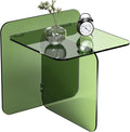 Acrylic Side Table, End Table Clear Modern Bedside Table for Bedroom Living Room, Lucite Nightstand (Clear, 19.7" × 19.7" × 18")