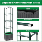 Raised Garden Bed with Trellis, Tomato Planter with Trellis, 68.7" Tomato Cage, Self-Watering, Expandable Structure, Indoor & Outdoor tomato pot for Climbing Plants, Vegetable Vines & Flowers