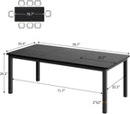 79 Inch Industrial Dining Table for 4-6 Person Rectangle Kitchen Table with Metal Legs,Round Corners, Writing Desk, for Modern Farmhouse, for Kitchen, Dining Room,Quick Assembly, Wood