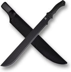 REAT Machete Heavy Duty with Sheath,24-inch Full Tang 420 Stainless Steel Blade,Non-silp Rubber Handle for Yard Work, Cutting Trees,Camping,Outdoor (Black)