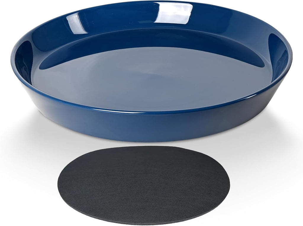 14 Inch Plant Saucer Tray 4 5 6 8 10 12 14 15 Inch Ceramic Plant Saucers for Indoors Outdoor, Drainage Drip Water Trays for Planter Pots Flower, Glazed Pot Saucers Trays (15 Inch)