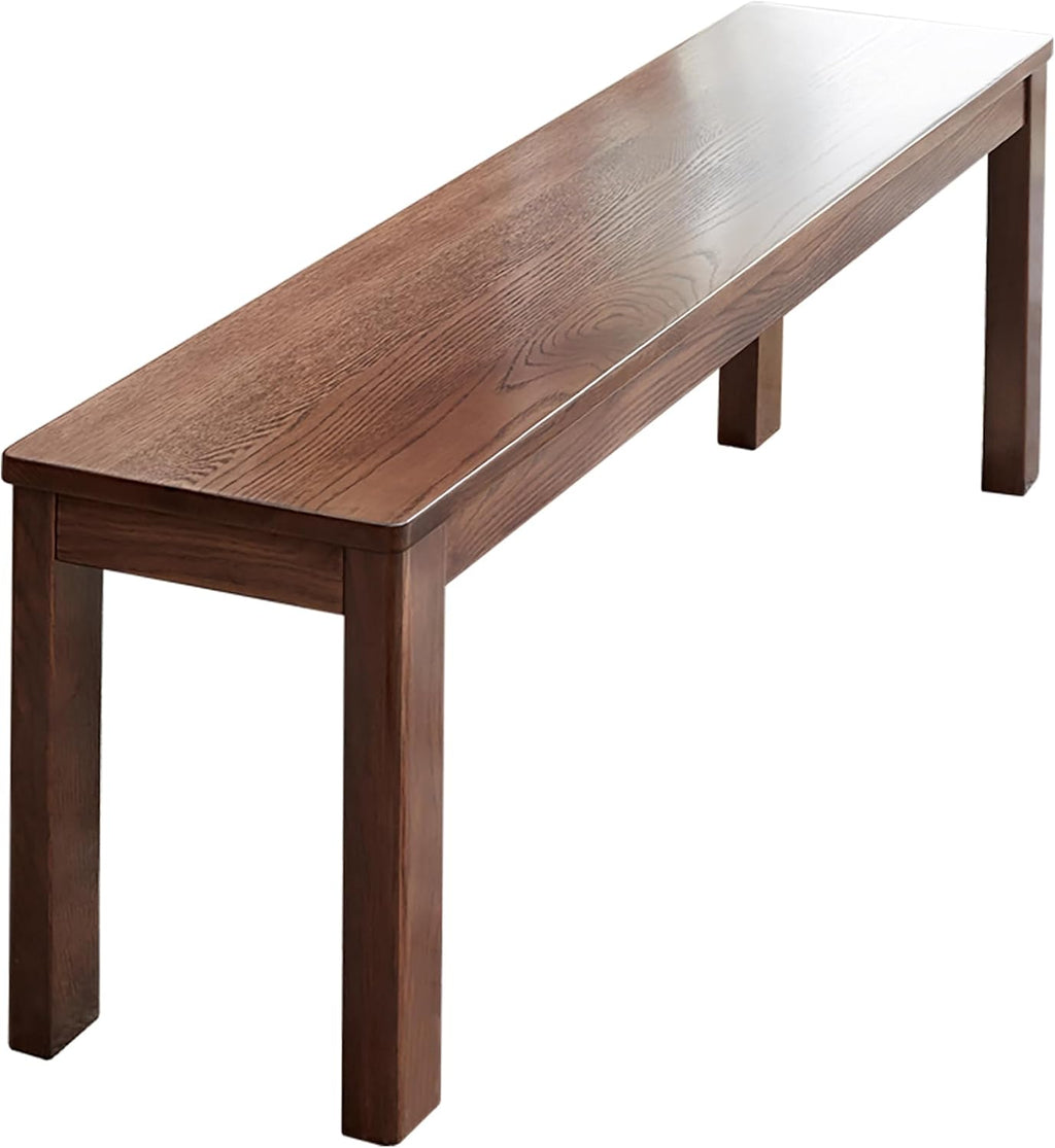 KEIKI Dinning Bench, 47.2" L Wood Dining Bench Indoor, Farmhouse Kitchen Table Bench for Kitchen, Living Room, Entryway, Walnut