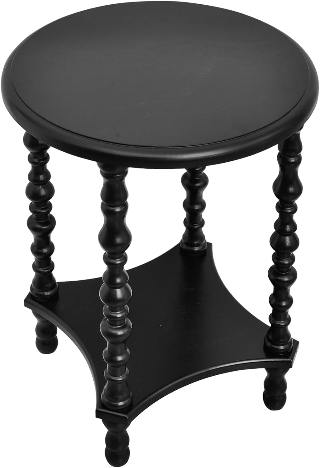 2-Tier End Table, Small Night Stand, Side Table, Bedside Table with Storage Shelf, Coffee Tables for Small Spaces, Bedroom, Living Room (Black)