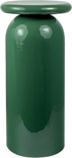 Eyely DNE1008A Elian 22.75" Mid-Century Modern Metal Sleek Cylinder Drink Table, Side Table for Bedroom, Living Room, Green