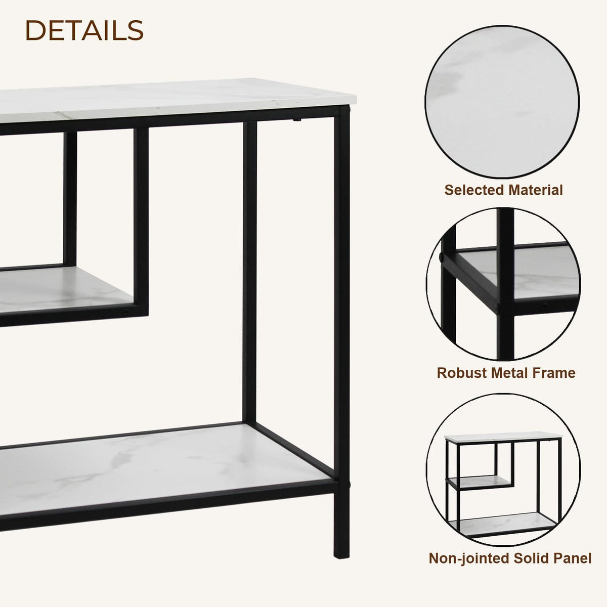 AT-VALY 3-Tier End Table,Nightstand for Living Room, Bedroom, Office, Bathroom (Black)