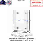 Marketing Holders Magnetic Brochure Holder for 4 Inch Wide Pamphlets Metal Surface Mount Menus Maps and Rack Cards Take One Clear Plastic Bin for Restaurants Medical Offices and Theme Parks