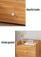 Bedside Table, Bedside Table Household Storage Cabinet 2 Drawers Guardrail Design Solid Wood e Small Telephone Station for Bedroom, Living Room 33x26x40cm(Color:White) (Wood Color)