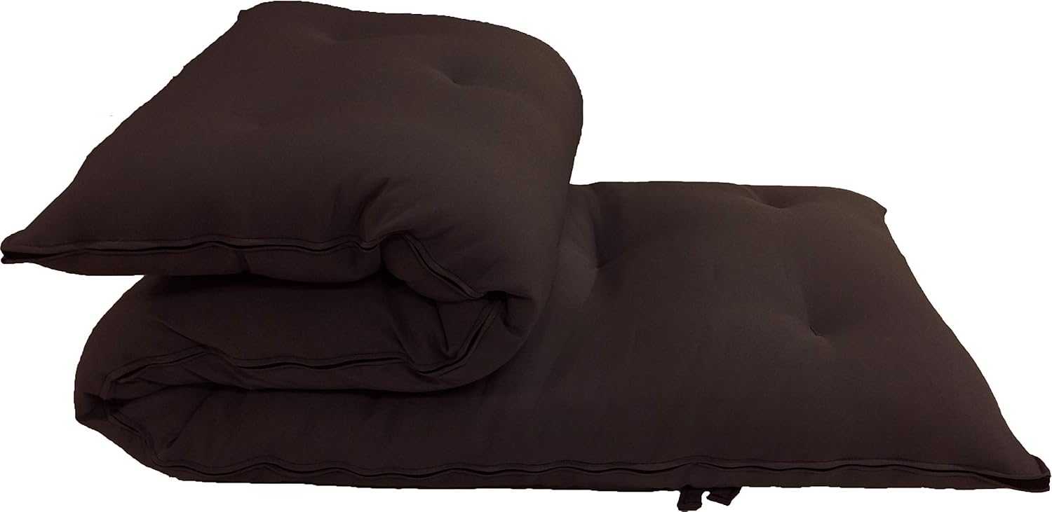 Twin Size Traditional Japanese Floor Futon Mattresses, Tatami Foldable Cushion Mats, Yoga, Meditaion 80 x 39 x 3 (Brown)