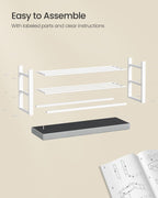 SONGMICS Shoe Bench, Storage Bench, Entryway Bench with Cushion | Shoe Shelf with Seat, Space-Saving, Modern Style, 39.4"W, Dove Gray and Cloud White ULBS579W01