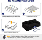 78.7'' Couches Queen, Corduroy Futon Sofa Bed, Modern Floor Couch, Cloud Convertible Sleeper Sofa Daybed, Comfy Loveseat, 3 Pillows, for Small Spaces, Living Room, Apartment, Black