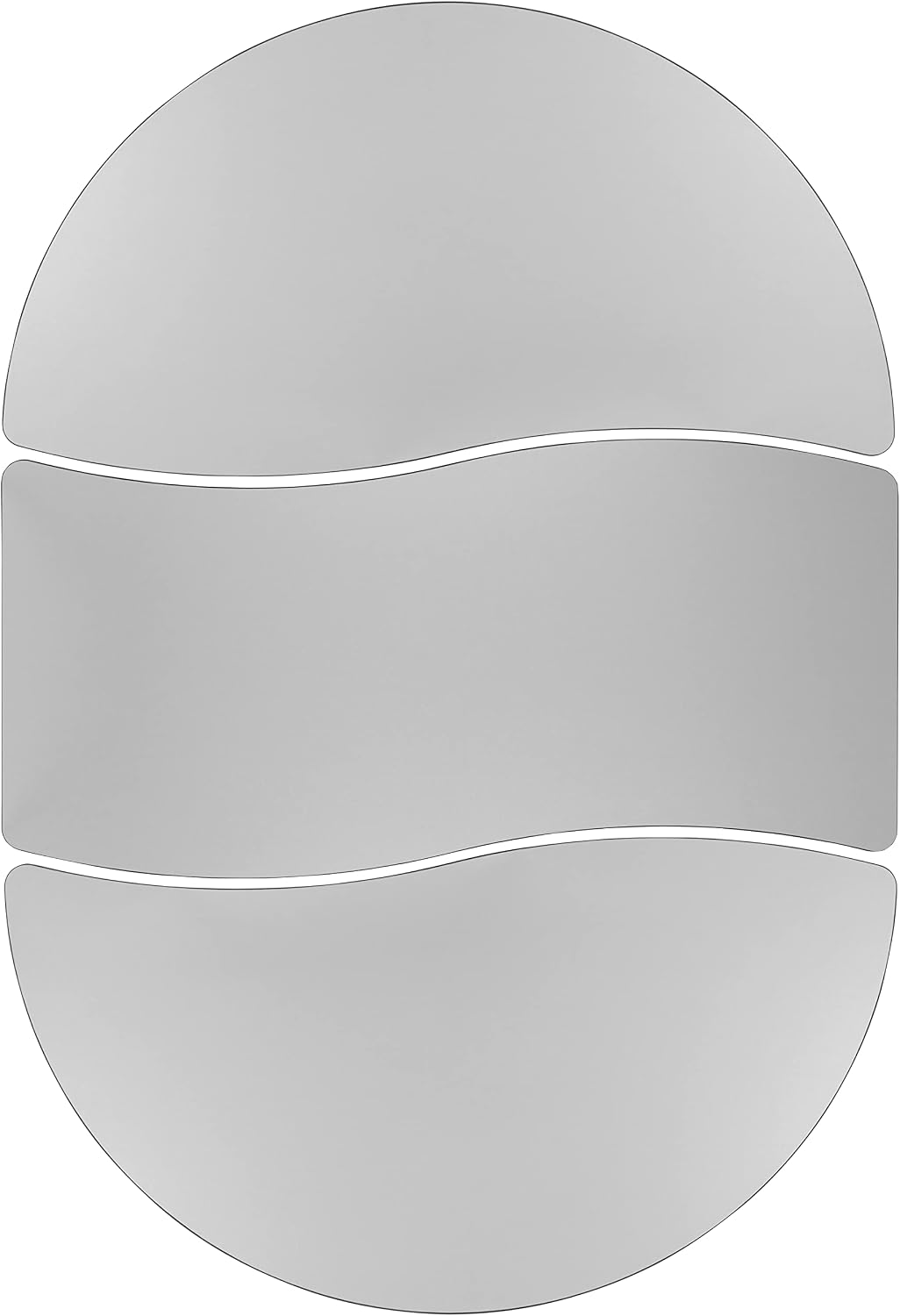 Flash Furniture Emmy 2 Piece 86" Oval Wave Flexible Grey Thermal Laminate Activity Table Set - Standard Height Adjustable Legs | Height Adjustable, Flexible, Durable Construction, Commercial Use