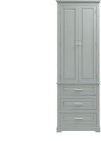 Merax 70" Pantry Cabinet with Two Doors & Three Drawer, Adjustable Shelves Storage Cupboard for Kitchen/Dining Room/Bathroom, Gray