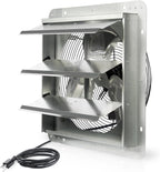 JVO 14" Shutter Exhaust Fan - 1520 CFM, Wall-Mounted for Greenhouses, Attics, Garages & Chicken Coops. Ideal Attic Fan, Greenhouse Vent & Coop Exhaust for Powerful Ventilation & Cooling
