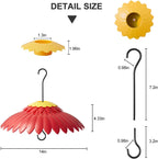 Squirrel Baffle Hummingbird Feeder Shade Cover Dome Shield Hang from Bird Feeders for Outdoors Squirrel Proof Protect Feed Red Yellow Attract Hummingbirds Moat Proof-14inch(Red)