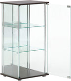 Fuji Boeki 96048 Collection Case, Figure Case, 3 Tiers, Width 16.7 x Depth 14.4 x Height 33.9 inches (42.5 x 36.5 x 86 cm), Brown, Tempered Glass, Rear Mirror,