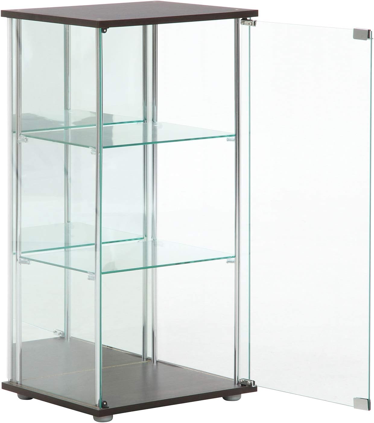 Fuji Boeki 96048 Collection Case, Figure Case, 3 Tiers, Width 16.7 x Depth 14.4 x Height 33.9 inches (42.5 x 36.5 x 86 cm), Brown, Tempered Glass, Rear Mirror,