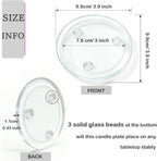 Clear Glass Candle Holder， 3" Glass Coaster Holder ，Small Round Candle Plate for Pillar Candle（3 Pack）