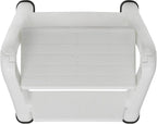 Rubbermaid FG420903WHT EZ Two Step Durable Folding Plastic Ladder Step Stool with Skid Resistant Foot Pads, White (2 Pack)