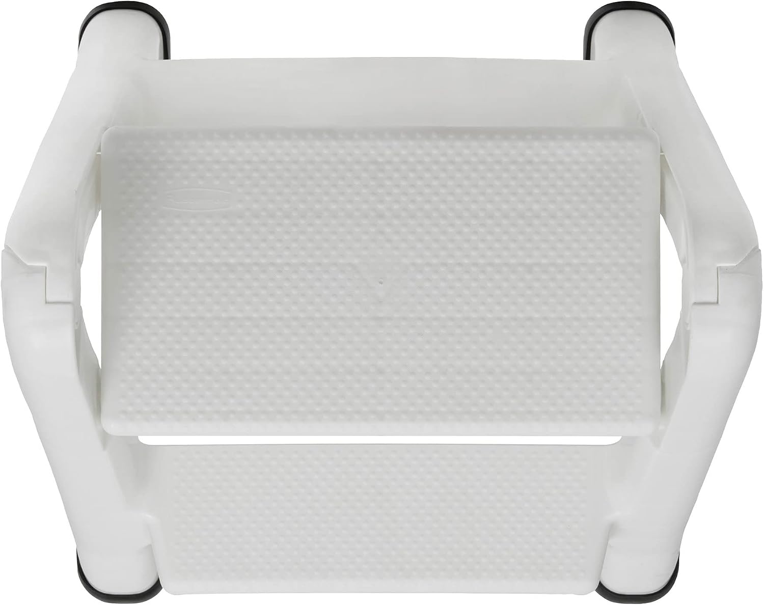 Rubbermaid FG420903WHT EZ Two Step Durable Folding Plastic Ladder Step Stool with Skid Resistant Foot Pads, White (2 Pack)