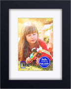RPJC 6x8 inch Picture Frame Made of Solid Wood and High Definition Glass Display Pictures 4x6 with Mat or 6x8 Without Mat for Wall Mounting Photo Frame Black