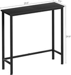 Narrow Console Table, 29.5" Small Entryway Table, Thin Hallway Tables, Slim Sofa Side Tables for Hallway, Living Room, Bedroom, Foyer, Wood-Grained Black