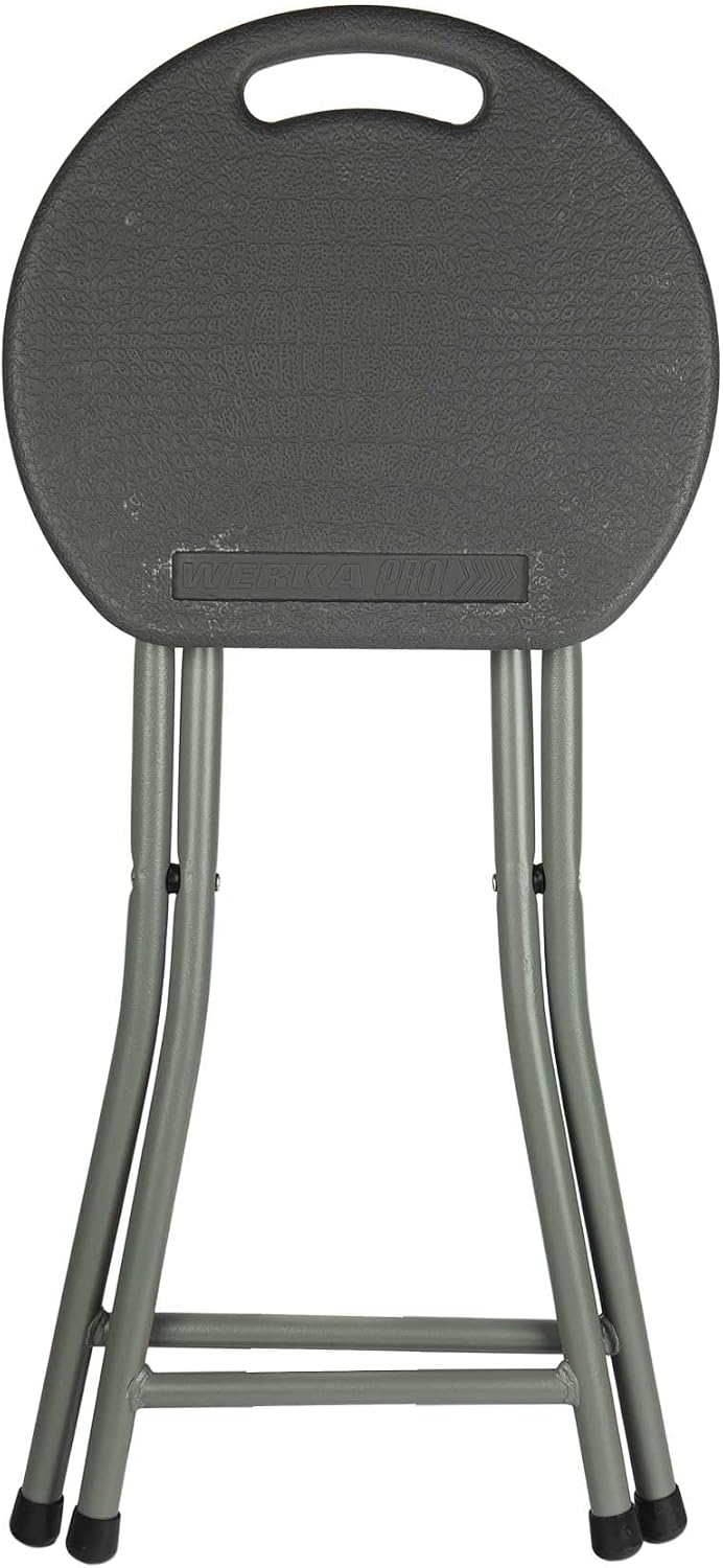 WERKA PRO Grey Folding Stool Height 46 cm
