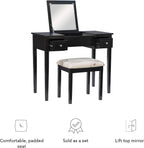 Linon Vanity Set, Black