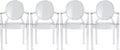 2xhome - Set of 4 Modern Designer Louis Ghost Armchairs with Polycarbonate Crystal Clear Transparent Plastic Dining Chairs