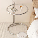 Stylish C-Shaped Sofa Side Table: The Perfect Blend of Function and Design(Color:Brown)